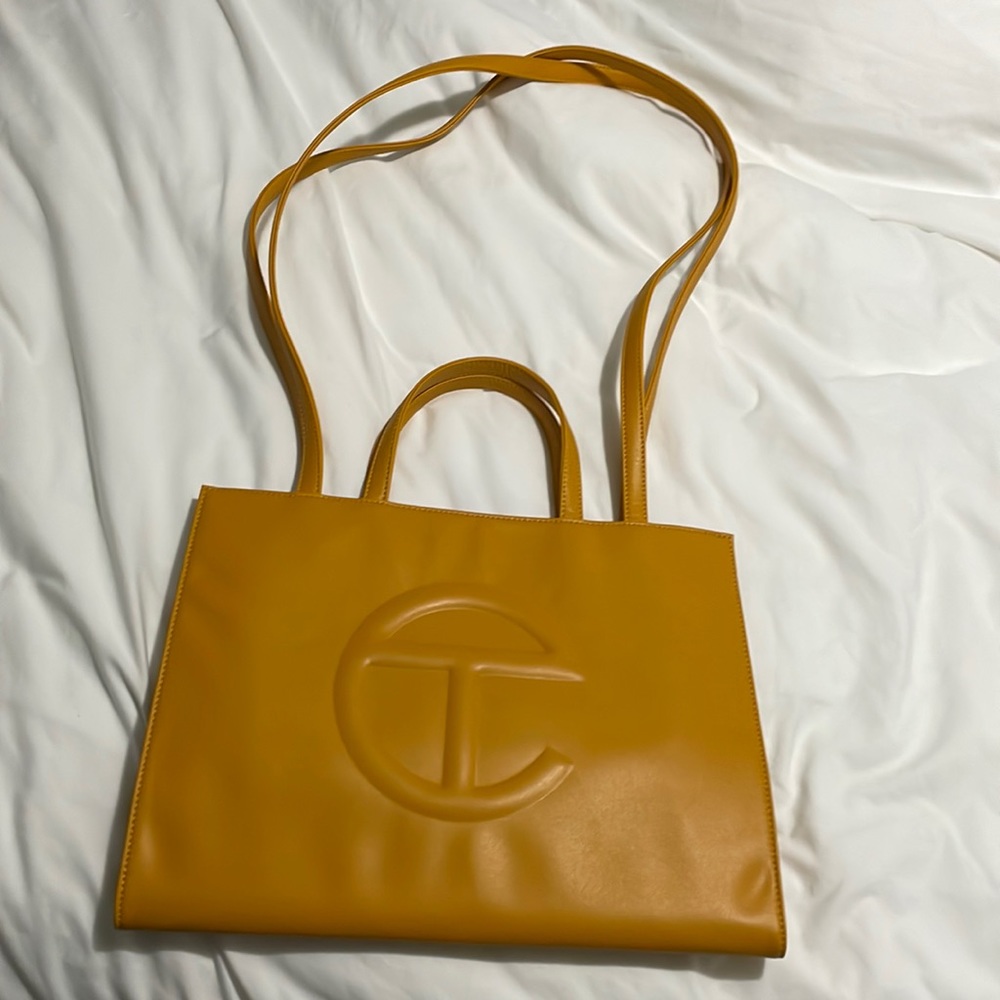Medium mustard Telfar shopping bag